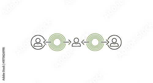 Conceptual illustration of human interaction and communication processes, connecting people.