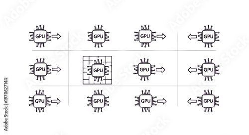 Conceptual Illustration of Multiple Graphics Processing Units in Operation.