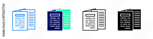Document Multiple Style Icon Set Vector 