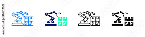 Automation Multiple Style Icon Set Vector 