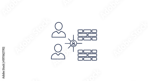 Conceptual Illustration of People and a Security System Symbol.