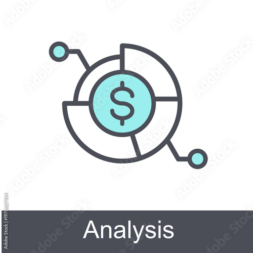 Analysis Blue Vector Icon On White Background 