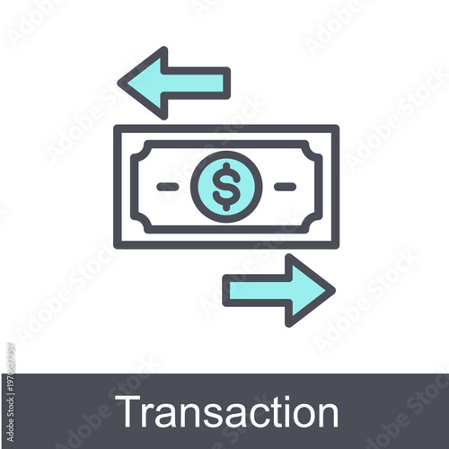 Transaction Blue Vector Icon On White Background 