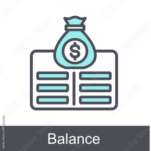 Balance Blue Vector Icon On White Background 