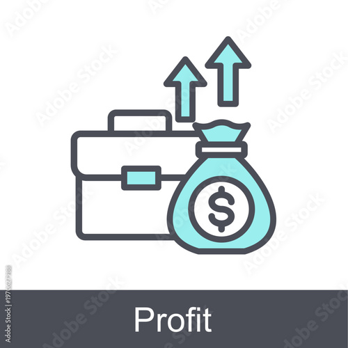 Profit Blue Vector Icon On White Background 