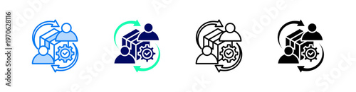 Allocation Multiple Style Icon Set Vector 