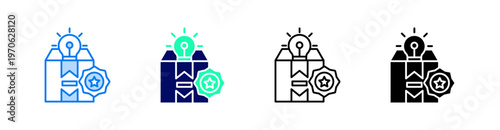 New Product Multiple Style Icon Set Vector 