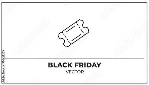Black Friday Ticket Icon Vector Graphic