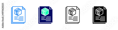 Product Description Multiple Style Icon Set Vector 