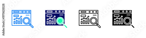Data Analysis Multiple Style Icon Set Vector 