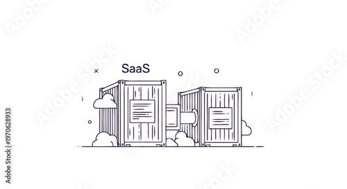 Conceptual Illustration of SaaS Containers for Cloud Computing Solutions.