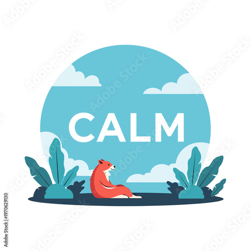 Embracing Stillness: A serene illustration conveys the essence of tranquility, where a relaxed rodent is at peace, surrounded by the calming effect of nature.