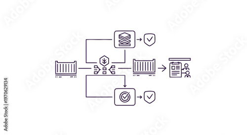 Conceptual illustration of data security and information protection processes.