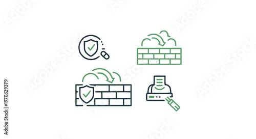 Conceptual illustration of network security, cloud computing, and data protection.
