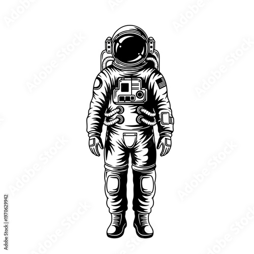 Astronaut Exploration: An astronaut in a spacesuit stands tall, embodying the spirit of space exploration and adventure, a symbol of humanity's quest to conquer the unknown.