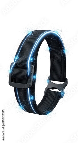 Futuristic glowing wristband accessory with adjustable strap