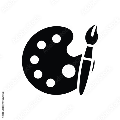 Artist paint palette with brush, creative art tool, color mixing station, painting supplies, hobby and craft, artistic expression.