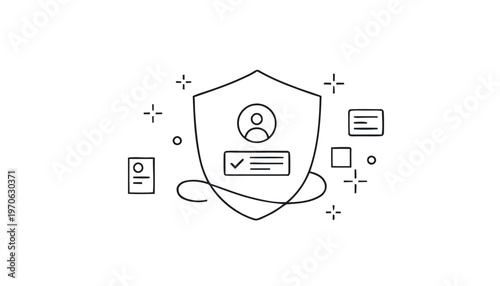 Data Protection Shield User Privacy Security Concept Illustration.