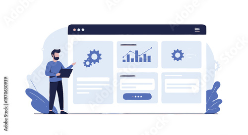 Dashboard Interface with Data Visualization and User Interaction Elements.