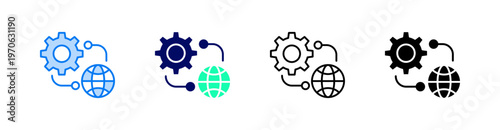 Internet Multiple Style Icon Set Vector 