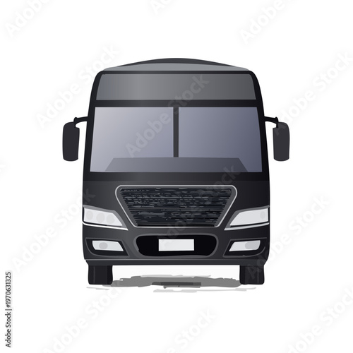 Modern bus front view with gradient details, public transportation bus from multiple views, public transport