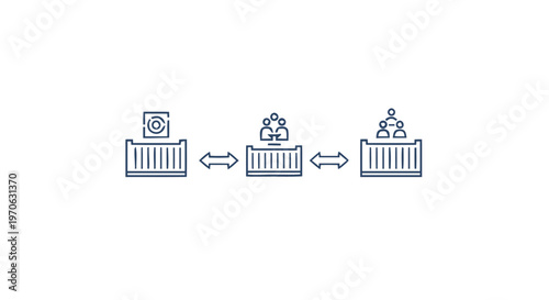 Conceptual illustration of data transfer and information exchange between containers.