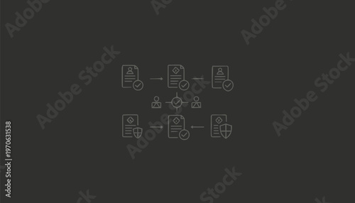 Conceptual illustration of data transfer and file sharing process.