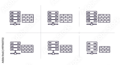 Conceptual illustration of server security and network firewall protection.