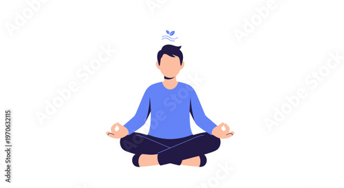 Man Sitting in Meditation Posture 1.
