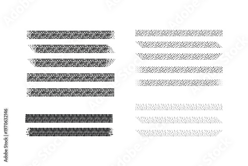 Abstract mosaic brick pattern with dot shading and grunge effect.