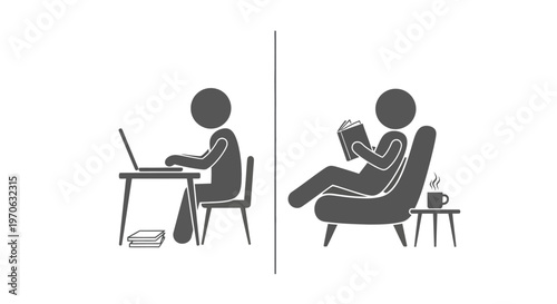 People sitting and working leisurely.