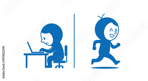 People working and running digitally.