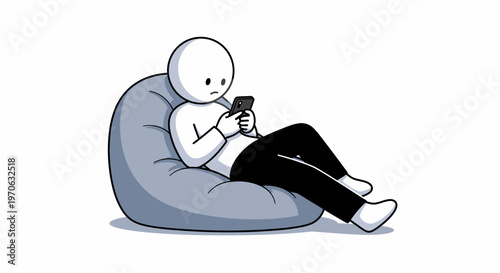 Person sitting on bean bag chair.