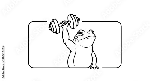 Strong Frog Lifting Weights, Fitness and Healthy Lifestyle Concept