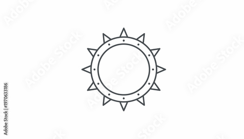 Spiked Collar Icon, Punk Style, Biker Accessory, Vector Graphic