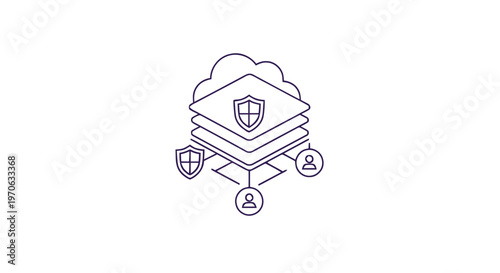 Conceptual illustration of digital cloud data security and protection.
