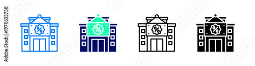 Sale Multiple Style Icon Set Vector 