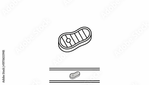 Minimalist Line Art Steak Icon - Simple Grilled Meat Symbol on White Background