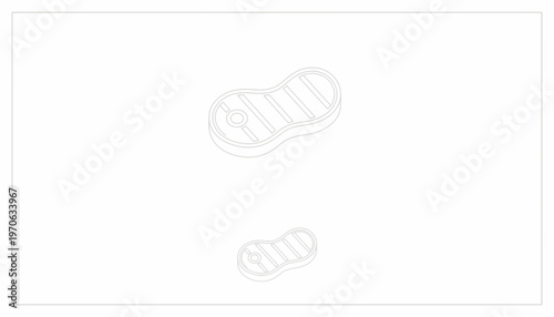 Minimalist Line Art Steak Icon Set, Two Sizes, Isolated on White Background