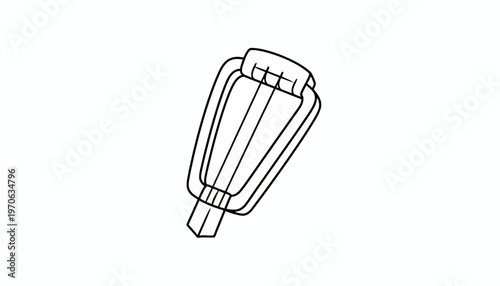 Car Gear Shift Knob Outline Vector Illustration