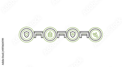 Conceptual representation of data security and protection on white background.