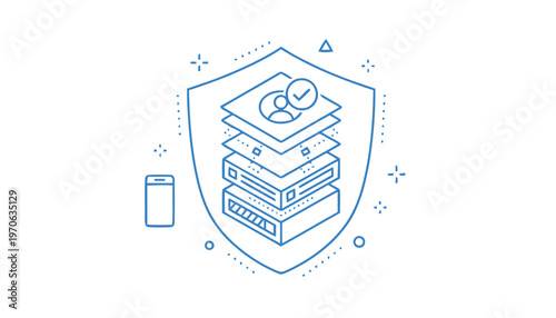 Data Protection Shield with Layers and User Verification.