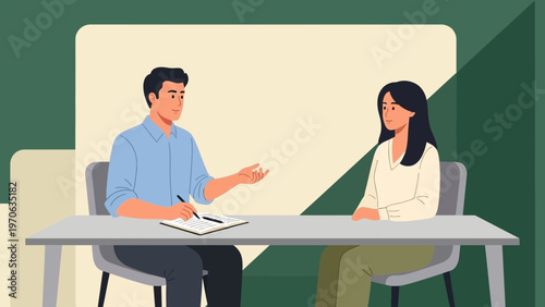 Therapist consulting with patient, mental health session, professional counseling, support and empathy