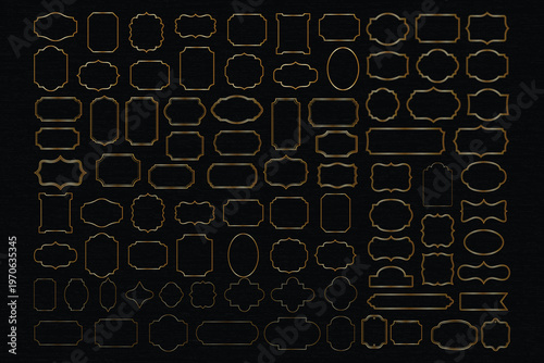 Diverse monochrome frames and borders in various shapes, perfect for design and crafting.