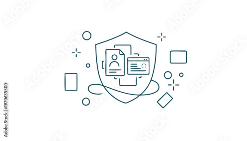 Data Protection Shield Icon Representing Secure Information.