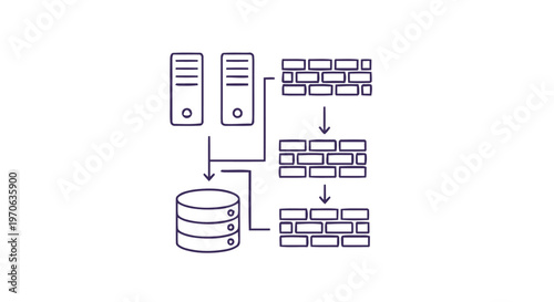 Data Flow Diagram Illustrating Database and Firewall Security.