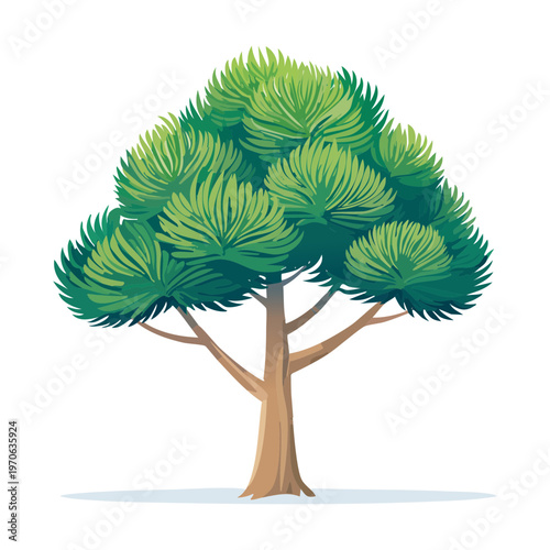Round deciduous tree for garden landscaping park maintenance services seasonal nature branding and environmental conservation awareness graphics for community blogs