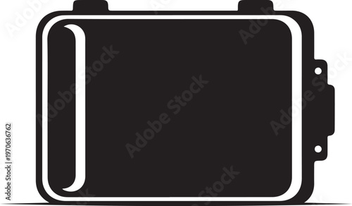 Black battery icon, battery symbol, power icon, battery illustration, vector graphic