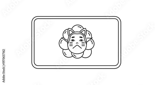 Kitsune Mask Icon, Japanese Folklore, Mysterious Cat Spirit Symbol