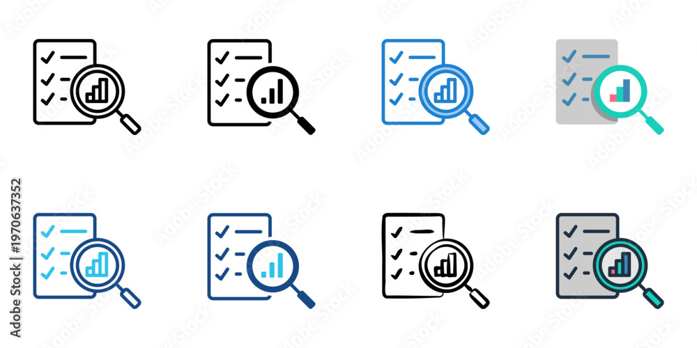 Fototapeta premium Performance review icons set multiple style collection. Editable stroke 